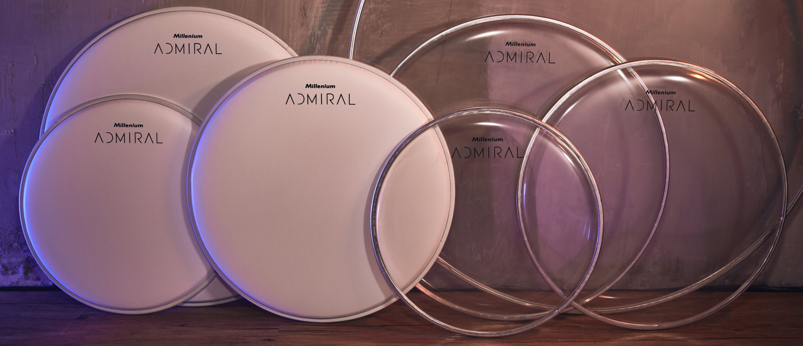 Millenium Drumheads Admiral Coated and Clear Variations